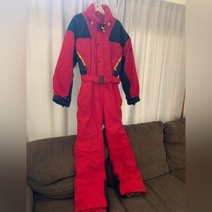 Vintage Red and Black Men’s Snowsuit